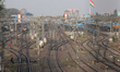 Railway tracks are seen deserted just approaching point to the city railway station in the...