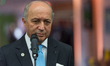 French Foreign Affairs minister Laurent Fabius speaks to the press during the United Natio...