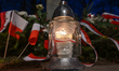 KRAKOW, POLAND - MARCH 03:Candles and wreaths left at the monument to Danuta Siedzikowna...
