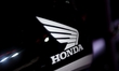 A logo of Honda is seen during a launch event of Honda Shine 100CC Motorcycle in Mumbai, I...