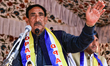 Former MLA Sopore Haji Abdul Rashid Dar of Democratic Progress Azad Party (DPAP) addressin...
