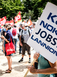 Demonstration By Nokia Employees Against The Redundancy Plan 