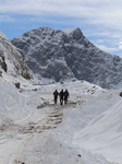 People Walk On A Snow Covered Mughal Road After Fresh Snowfall