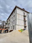 Residential building destroyed by Russian shelling undergoes restoration in Zaporizhzhia.