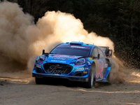 Ott TANAK (EST) and Martin JARVEOJA (EST) in FORD Puma Rally1 HYBRID in action SS1 Lousa of WRC Vodafone Rally Portugal 2023 in Lousa - Port...