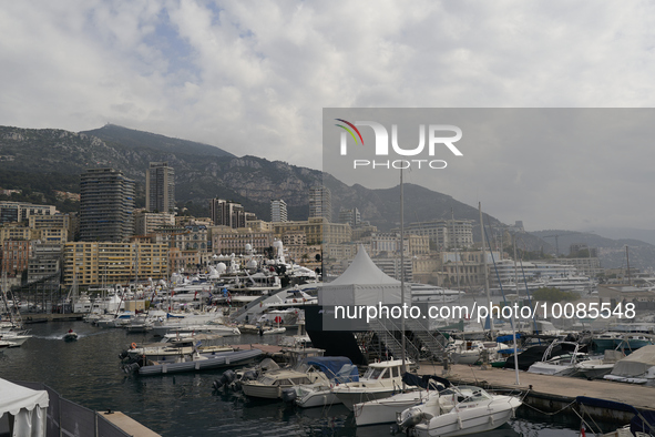 A general view of Paddock during previews ahead of the F1 Grand Prix of Monaco at Circuit de Monaco on May 25, 2023 in Monte-Carlo, Monaco. 