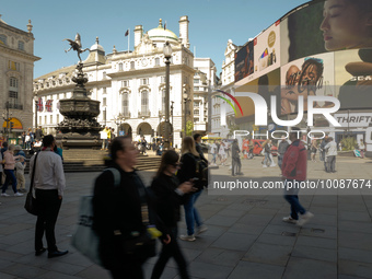 General view of scenes of daily life in London, on May 26, 2023. (