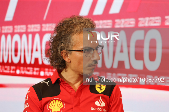 Laurent Mekies during a press conference ahead of the Formula 1 Grand Prix of Monaco at Circuit de Monaco in Monaco on May 26, 2023. 