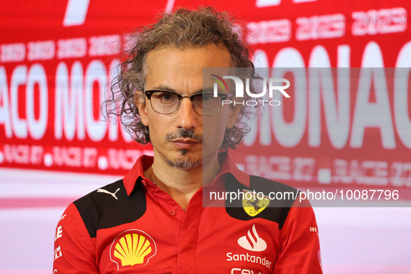 Laurent Mekies during a press conference ahead of the Formula 1 Grand Prix of Monaco at Circuit de Monaco in Monaco on May 26, 2023. 