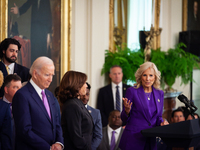 First Lady Dr. Jill Biden speaks at a ceremony celebrating the Louisiana State University Women’s basketball team’s 2023 NCAA Championship....