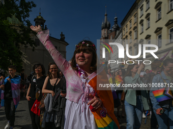 KRAKOW, POLAND - MAY 20, 2023:
Participants during the 2023 Equality March in Krakow city center, on Saturday, 20 May 2023, in Krakow, Polan...