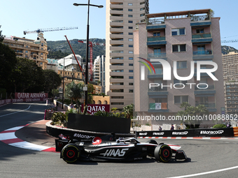Kevin Magnussen of Haas during second practice ahead of the Formula 1 Grand Prix of Monaco at Circuit de Monaco in Monaco on May 26, 2023. (