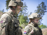 British army soldiers are seen during en exerise near Tapa, Estonia on 20 May, 2023. Estonia is hosting the Spring Storm NATO exercises invo...