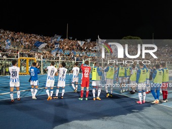 Pescara Team during the first leg match between Pescara and Virtus Entella valid for the second national round of the Serie C football playo...