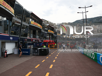 A view of the pit lane after the Formula 1 Grand Prix of Monaco at Circuit de Monaco in Monaco on May 28, 2023. (