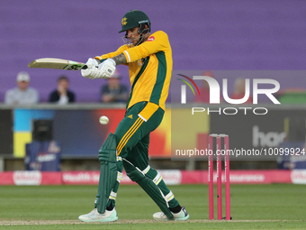 Alex Hales of Notts Outlaws during the Vitality T20 Blast match between Durham and Notts Outlaws at the Seat Unique Riverside, Chester le St...