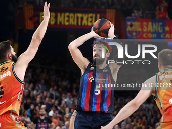 Sertac Sanli during the match between FC Barcelona and Valencia Basket Club, corresponding to the first match of the Playoff of the Liga End...