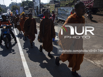 Buddhist monks take a religious journey in Bedono

, Central Java, on May 30 2023. A total of 32 Buddhist monks from Thailand, Malaysia and...