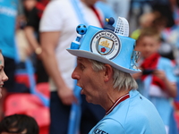 Man City Fan during The Emirates FA Cup Final between Manchester City against Manchester United at Wembley stadium, London on 03rd June, 202...