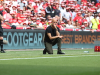 Manchester City manager Pep Guardiola  during The Emirates FA Cup Final between Manchester City against Manchester United at Wembley stadium...