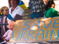 

Hundreds of Ukrainian activists are gathering at the city center of Duesseldorf, Germany on June 4, 2023, calling for the EU to save Ukrai...