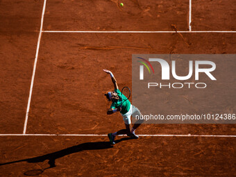 Lorenzo MUSETTI (ITA) during his match against Carlos ALCARAZ (ESP) on Philippe CHATRIER court in The French Open Roland Garros 2023 tennis...