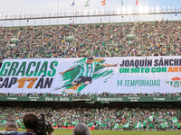 Tifo of the fans of Real Betis in honor of its captain, Joaquin Sanchez during the LaLiga Santander match between Real Betis and Valencia CF...