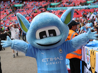 Moonbeam Mascot during The Emirates FA Cup Final between Manchester City against Manchester United at Wembley stadium, London on 03rd June,...