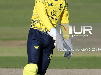 Durham's Ollie Robinson during the Vitality T20 Blast match between Durham and Lancashire Lightning at the Seat Unique Riverside, Chester le...
