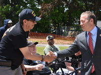 U.S. Congressman Josh Gottheimer (NJ-5) talks with a veteran. U.S. Congressman Josh Gottheimer (NJ-5) joined with local veterans to announce...