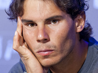 Press conference of Rafael Nadal at the Mutua Madrid Open Masters 1.000 tennis tournament played at the Caja Magica complex in Madrid, Spain...