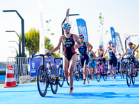 Sonja de Koning of Netherlands during the transition of Europe Triathlon Sprint&Relay Championships Balikesir, 4 August 2023 (