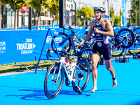 

Mathilde Gautier of France is competing in the Europe Triathlon Sprint and Relay Championships in Balikesir on August 4, 2023 (