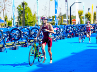

Laura Holanszky of Hungary is competing in the Europe Triathlon Sprint and Relay Championships in Balikesir on August 4, 2023 (