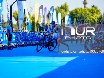 Alessio Crociani of Italy seen in action during the Europe Triathlon Sprint and Relay Championships Balikesir, 4 August 2023 (