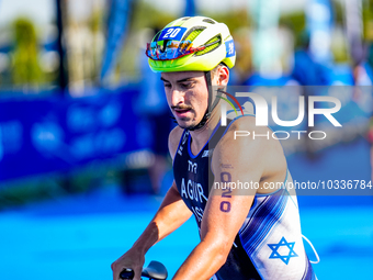 Shachar Agur of Israel seen in action during the Europe Triathlon Sprint and Relay Championships Balikesir, 4 August 2023 (