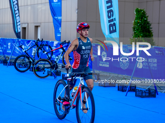 Goncalo Oliveira of Portugal seen in action during the Europe Triathlon Sprint and Relay Championships Balikesir, 4 August 2023 (