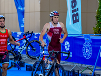 Gergo Dobi of Hungary seen in action during the Europe Triathlon Sprint and Relay Championships Balikesir, 4 August 2023 (