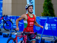 Boris	 Andreev of Bulgaria seen in action during the Europe Triathlon Sprint and Relay Championships Balikesir, 4 August 2023 (