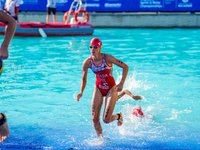 

Maja Wasik of Poland is competing in the B Finals of the Junior Women Europe Triathlon Sprint and Relay Championships in Balikesir on Augu...
