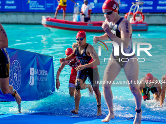 

Buse Ertekin of Turkey is competing in the B Finals of the Junior Women Europe Triathlon Sprint and Relay Championships in Balikesir on Au...