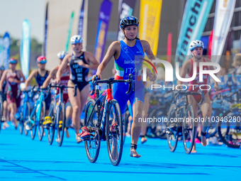 

Adelaide Anna Badini Confalonieri of Italy is competing in the A Finals of the Junior Women Europe Triathlon Sprint and Relay Championsh...