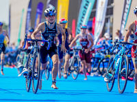 

Linda Krombach of Luxembourg is competing in the A Finals of the Junior Women Europe Triathlon Sprint and Relay Championships in Balikes...