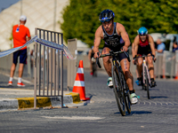 

Audrey Merle of France is competing in the Finals of the Elite Women Europe Triathlon Sprint and Relay Championships in Balikesir on Augus...