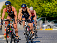 

Michaela Sterbova of the Czech Republic is competing in the A Finals of the Elite Women Europe Triathlon Sprint and Relay Championships in...
