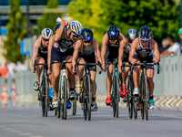 

Athletes on the bike course are being seen at the A Finals of the Elite Women Europe Triathlon Sprint and Relay Championships in Balikesir...