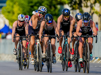 

Athletes on the bike course are being seen at the A Finals of the Elite Women Europe Triathlon Sprint and Relay Championships in Balikesir...