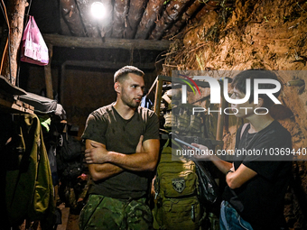 UKRAINE - AUGUST 11, 2023 - A serviceman gives an interview to an Ukrinform correspondent as the artillery unit of the 128th Mountain Assaul...