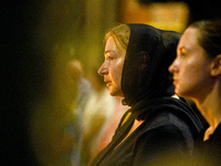 LVIV, UKRAINE - AUGUST 29, 2023 - A woman cries during a requiem event in memory of military personnel who perished during the breakthrough...