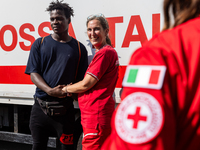 Migrants coming from Lampedusa are hosted by Torino Hub, a first reception center managed by the Italian Red Cross, where migrants remain fo...